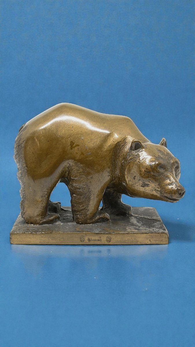 Erik Lindberg - Orso in Bronzo - Svezia Inizio XX Secolo-photo-3